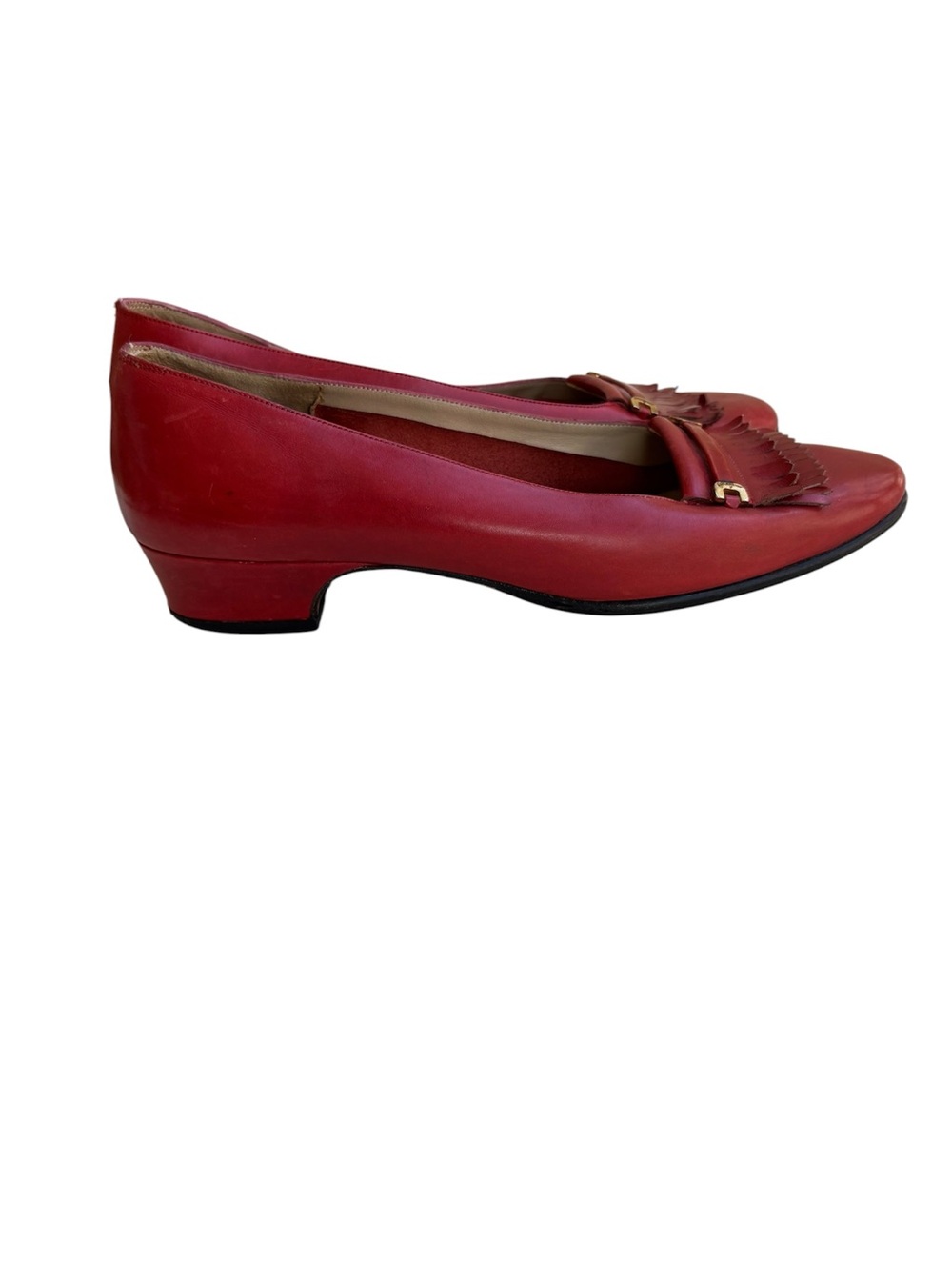 Vintage Salvatore Ferragamo Red Leather Pumps – Size 8